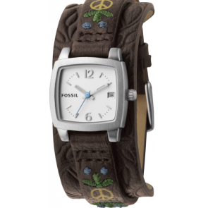 Uhrenarmband Fossil JR1105 Leder Braun 12mm